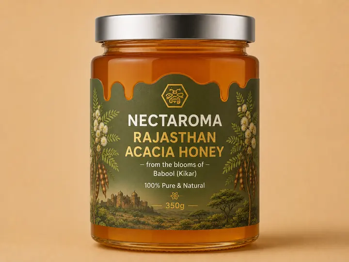 Nectaroma Rajasthan Acacia (Kikar) honey, 350g jar